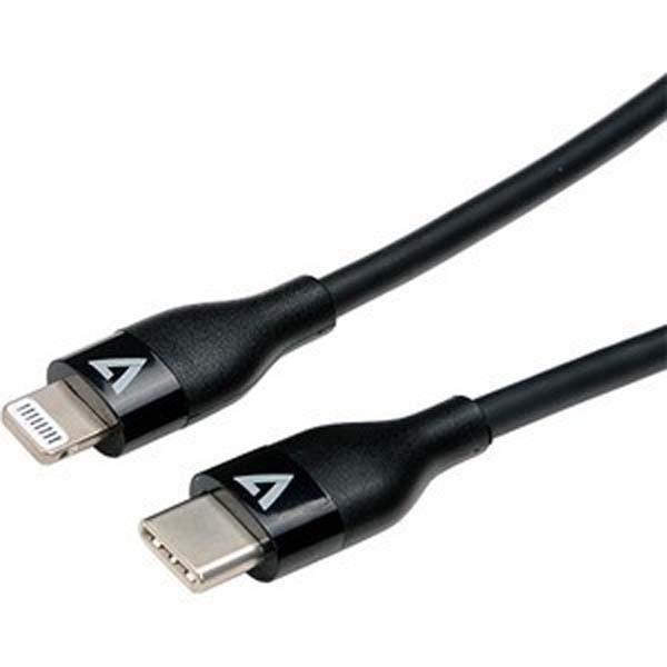 V7 Kabel 1m USB-C auf Lightning Schwarz