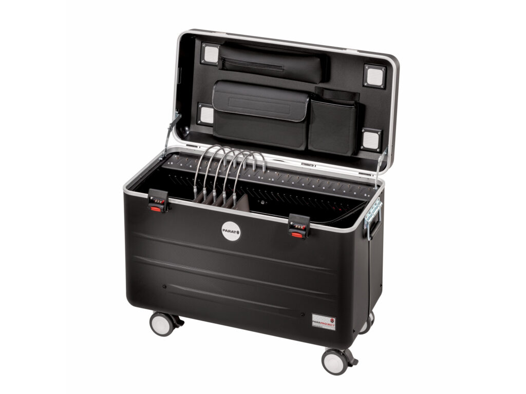 Parat-Tabletkoffer Case UC20 bis 20 Geräte (12/13,3″) , Schwarz, LED, ultracharge USB-C