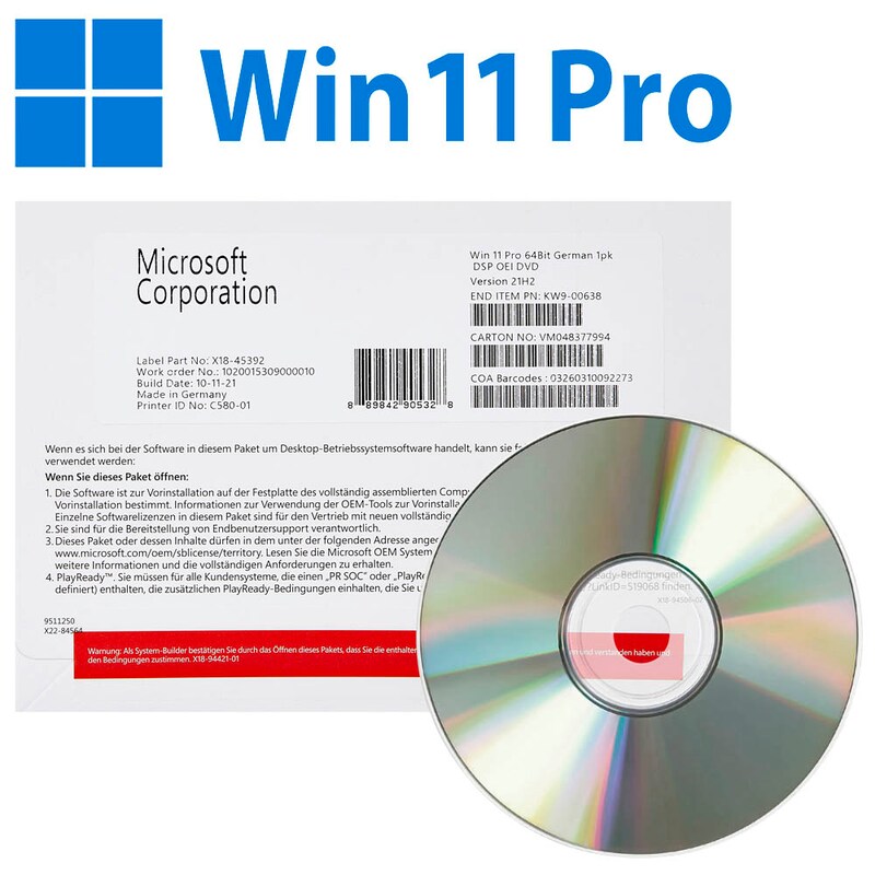 MS SB Windows 11 Professional dt. DVD 64-bit